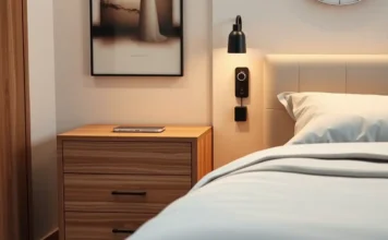 Modern Nightstands: Style Meets Smart Storage A bedroom interior with a stylish Modern Nightstands