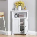 Corner Storage Cabinet Ideas for Every Room A bright, organized living space featuring a modern corner storage cabinet