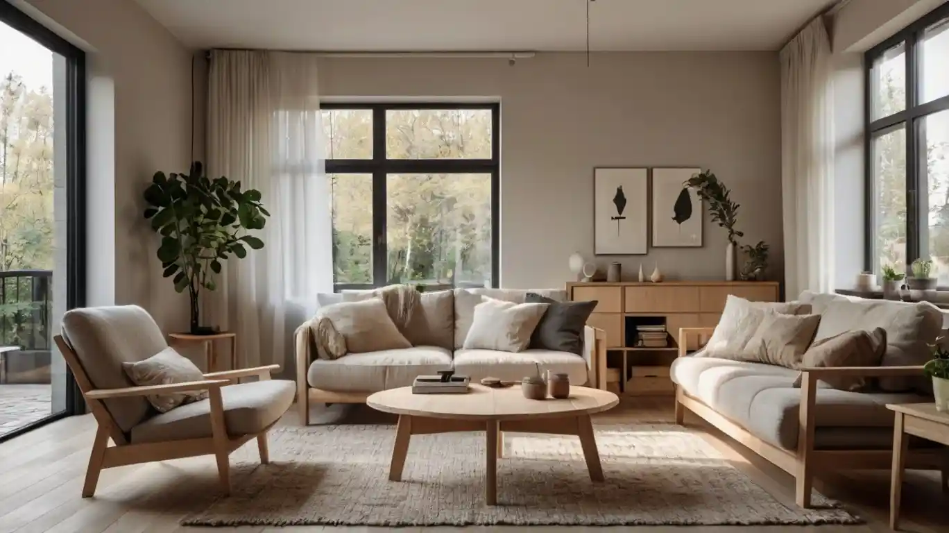 A cozy Scandinavian furniture for living room