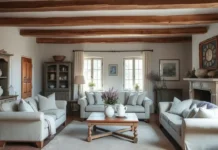 Modern French Country Decor: Elegant Style Guide A cozy and elegant Modern French Country Decor with neutral tones