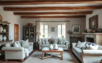 Modern French Country Decor: Elegant Style Guide A cozy and elegant Modern French Country Decor with neutral tones