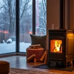 Harman Pellet Stove: Ultimate Home Heating Guide A modern living room with a cozy Harman pellet stove burning warmly