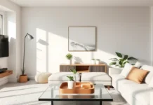 A-modern-stylish-living-room-featuring-minimalist-functional-home-accessories-like-a-smart-lamp-wall-mounted-storage-decorative-tray-and-indoor-plants-with-natural-lighting.