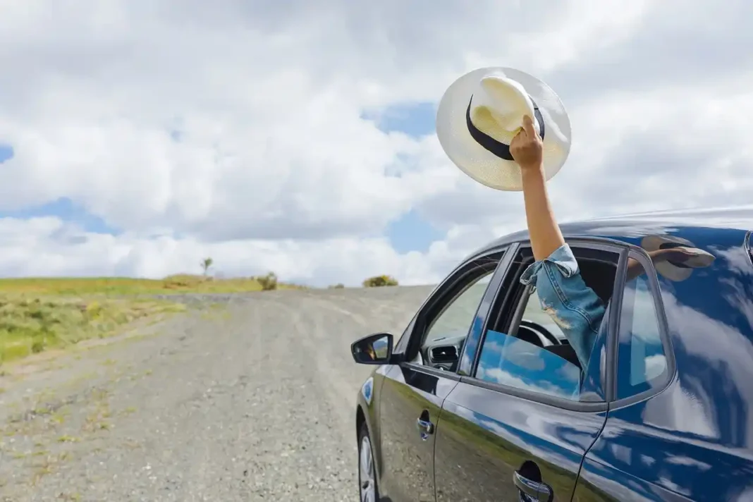 A scenic open road trip