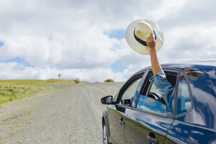 A scenic open road trip