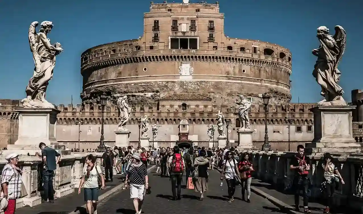 A scenic view of travel Rome during golden hour