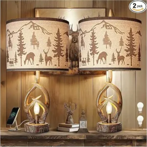 Antlers Style Table Lamp Bedroom Decor
