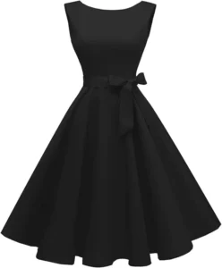 Hanpceirs Women's Boatneck Sleeveless Swing Vintage 1950s Cocktail Dress