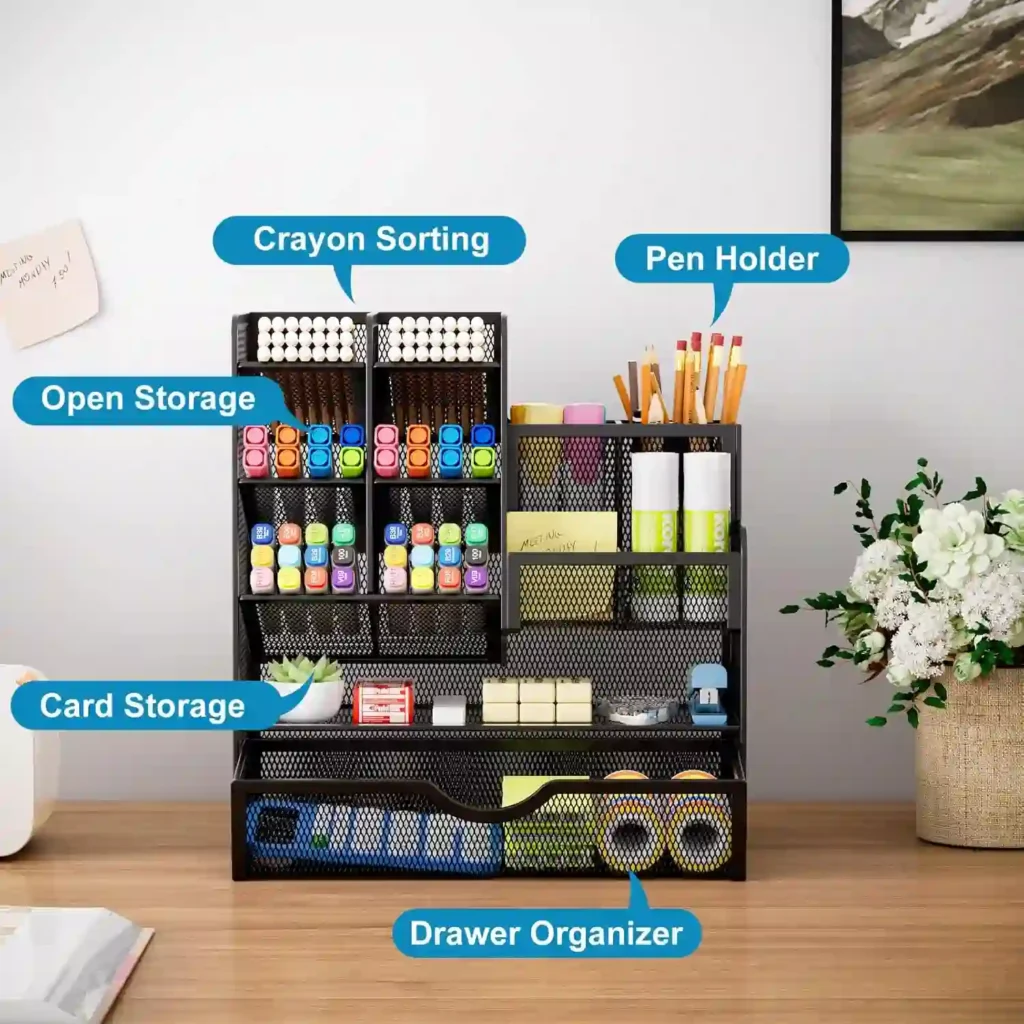 Functional Home Accessories for Style & Utility 3 Marbrasse Mesh Pen Holder for Desk