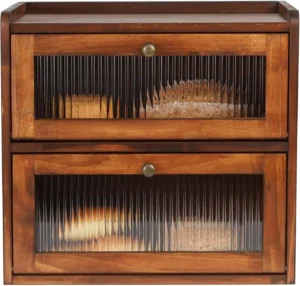 Rustic Kitchen Countertop Wooden Bread Storage