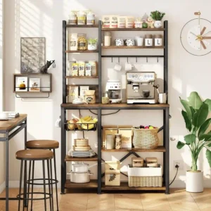 Rustic Kitchen Metal Kitchen Shelf Rack