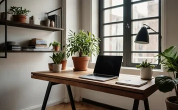 Remote Work Space: Create a Productive Setup at Home A cozy and stylish remote work space with a sleek desk