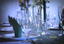 A luxurious dining table setup with elegant tableware