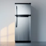 Top-Freezer Refrigerators: Best Brands & Buying Guide A modern kitchen interior with a sleek stainless steel top-freezer refrigerator