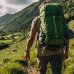 A scenic view of a lush green landscape featuring eco friendly travel