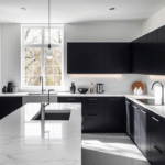 Monochrome Kitchen Ideas for a Stylish Modern Home A sleek monochrome kitchen interior with white marble countertops