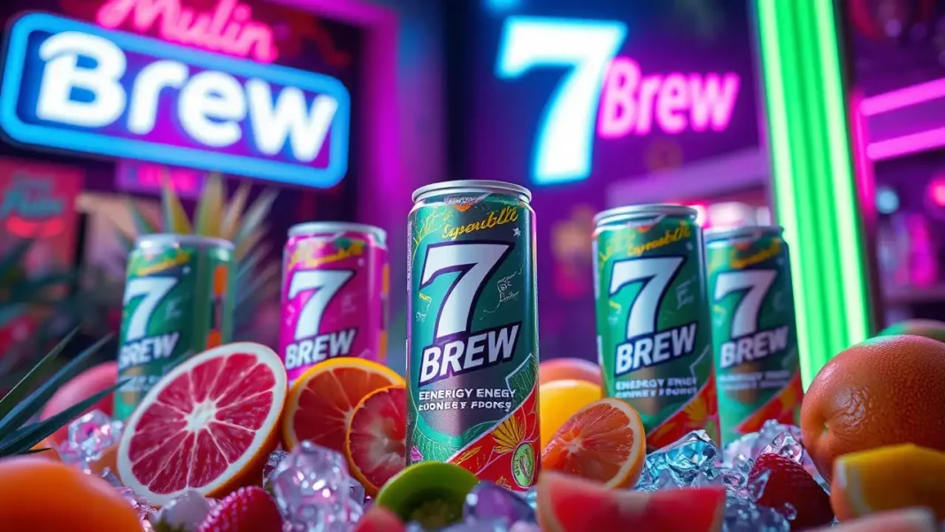 A vibrant image of 7 Brew Energy Drinks