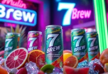A vibrant image of 7 Brew Energy Drinks