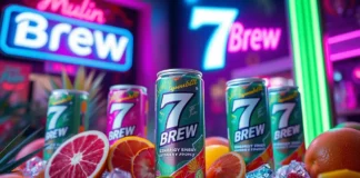 A vibrant image of 7 Brew Energy Drinks