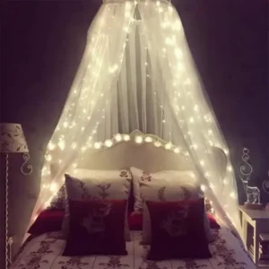 Dreamy Mosquito Net Canopy for Girls with Lights