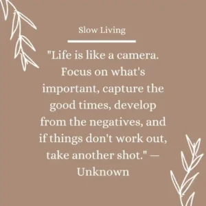 Life is like a camera. Focus on what's important