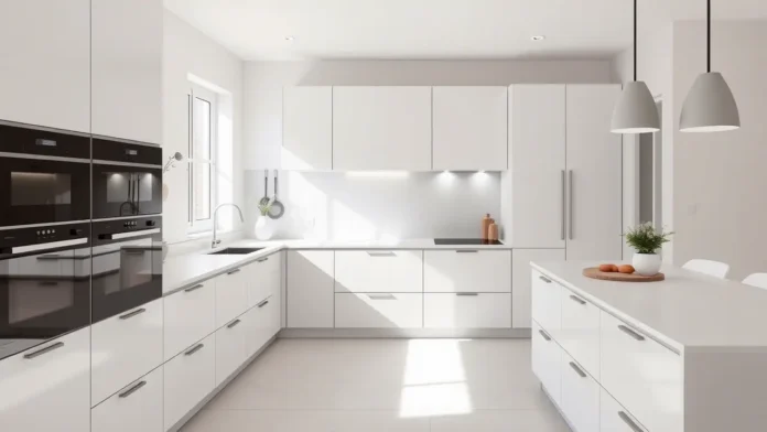 modern handleless kitchen cabinets