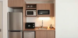 A modern, cozy kitchen with sleek Small Space Appliances