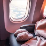 Slippers for Long Haul Flights: Elite Comfort Guide A plush pair of slippers for long haul flights airplane seat in business class