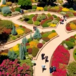 San Luis Obispo Botanical Garden | Nature, Trails & Blooms A vibrant aerial view of San Luis Obispo Botanical Garden showcasing winding trails