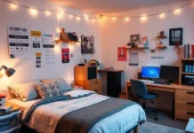 Dorm Room Essentials: Complete Checklist & Tips Bright and cozy college dorm room featuring Dorm Room Essentials
