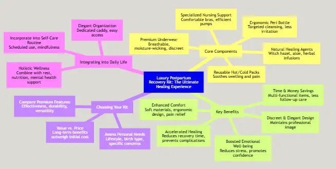 Luxury Postpartum Recovery Kits mindmap