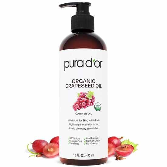PURA D'OR 16 Oz Organic Grapeseed Oil