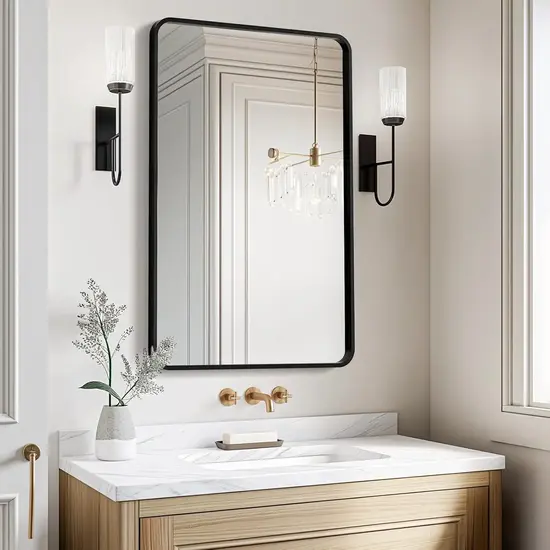 Rectangle Over Sink Modern Farmhouse Bathroom Mirror