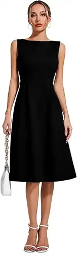 Formal Elegant Audrey Hepburn Little Black Dress Summer Fashion