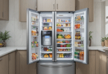 18 CF Refrigerator: Space & Savings Guide A modern kitchen with a sleek 18 CF refrigerator