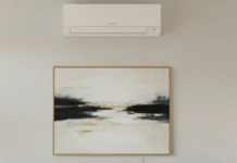Stylish Mini Splitter Air Conditioners: Comfort with Smart Savings A modern living room with a sleek Mini Splitter Air Conditioner mounted on the wall