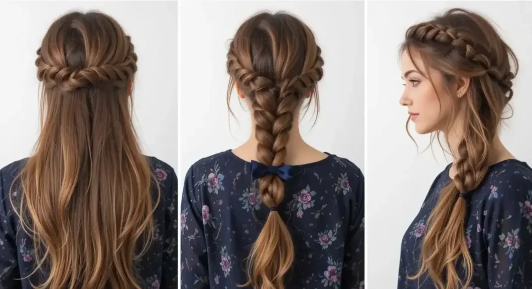 A stylish woman with long boho knotless braids featuring curly strands A stylish woman with long boho knotless braids featuring curly strands