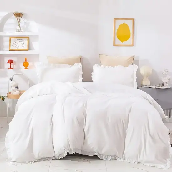 CLOTHKNOW White Full Size Comforter Sets 3Pcs with 2 Pillowcases