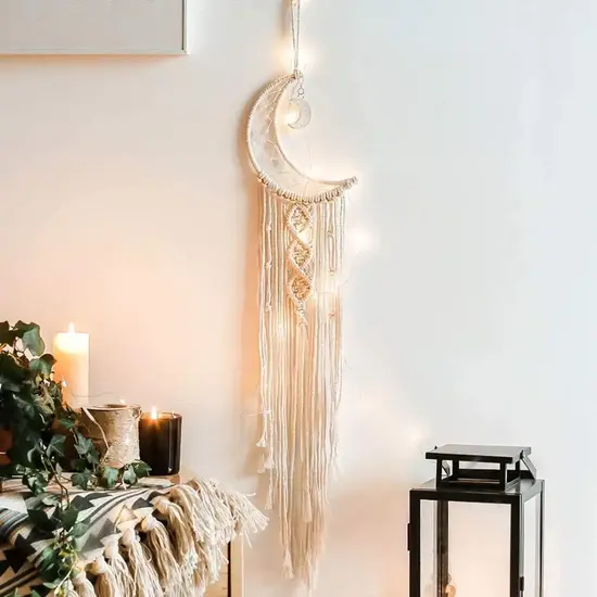 Boho Chic Wall Hanging Moon Dream Catcher