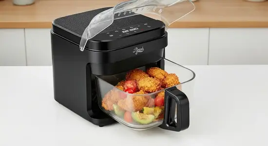 PwZzk 5.8QT Glass Air Fryer with Basket