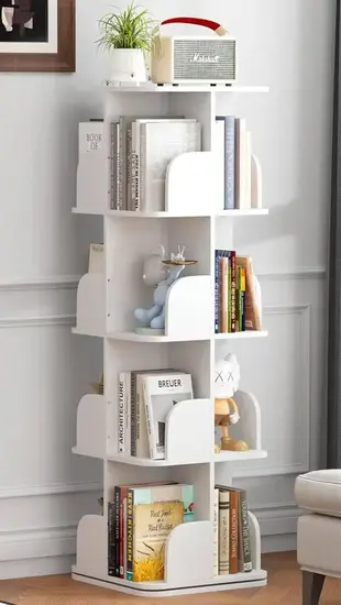 Rotating Bookshelf Tower