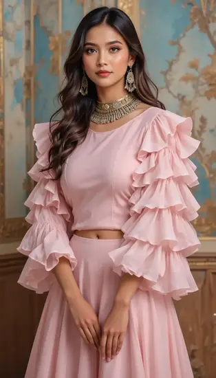 Ruffle Sleeves Blouse