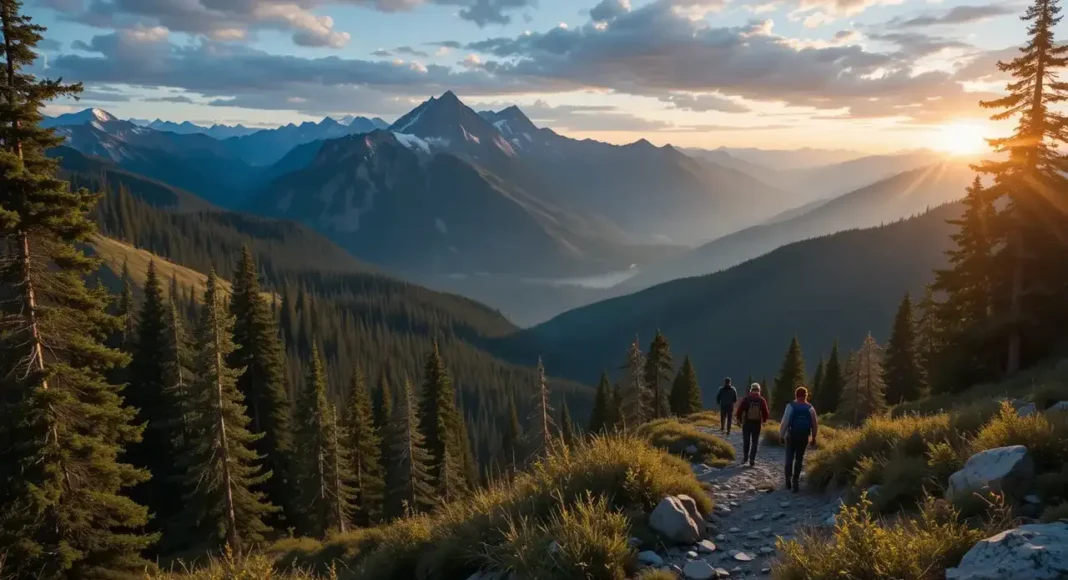 panoramic view of hikers feauturing 11 National Scenic Trail