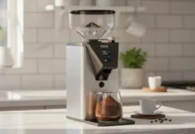 Ultimate Gaggia Grinder Guide: Perfect Espresso Every Time! A sleek Gaggia grinder on a modern kitchen countertop