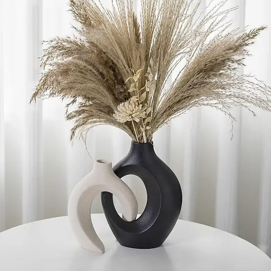 Black and Off-White Vases for Decor