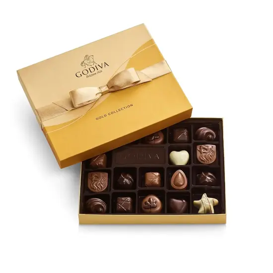 Godiva Chocolatier Gold Ribbon 18-Piece Assorted Chocolate Gift Box