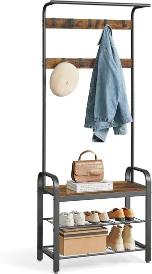Hall Tree with Shoe Bench for Entryway