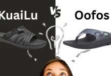 KuaiLu vs OOFOS sandals side by side