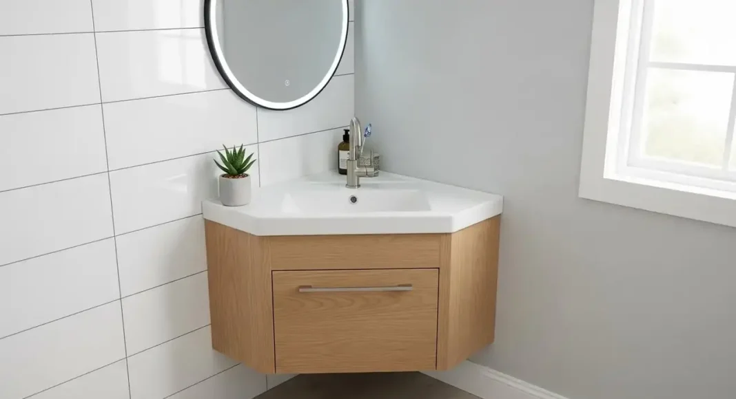 Small Corner Vanity Sink Maximizing Space With Style and Function