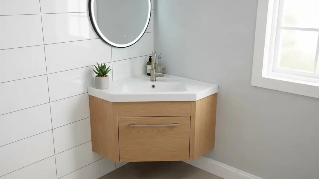 Small Corner Vanity Sink Maximizing Space With Style and Function